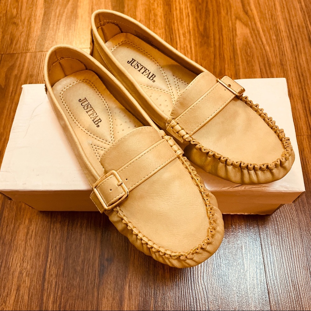 Justfab Rosalinda Suede Driving Mocassin Nude